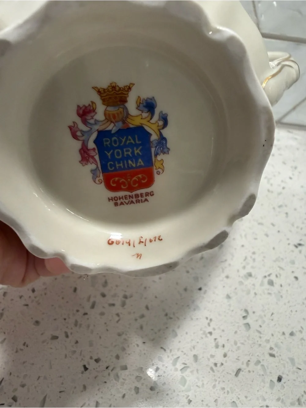 Royal York Madeleine Bridal Bouquet Pattern Creamer Milk Pitcher Germany Gold
